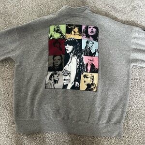 Taylor Swift - The Eras Tour Gray Quarter Zip Sweatshirt, Size L